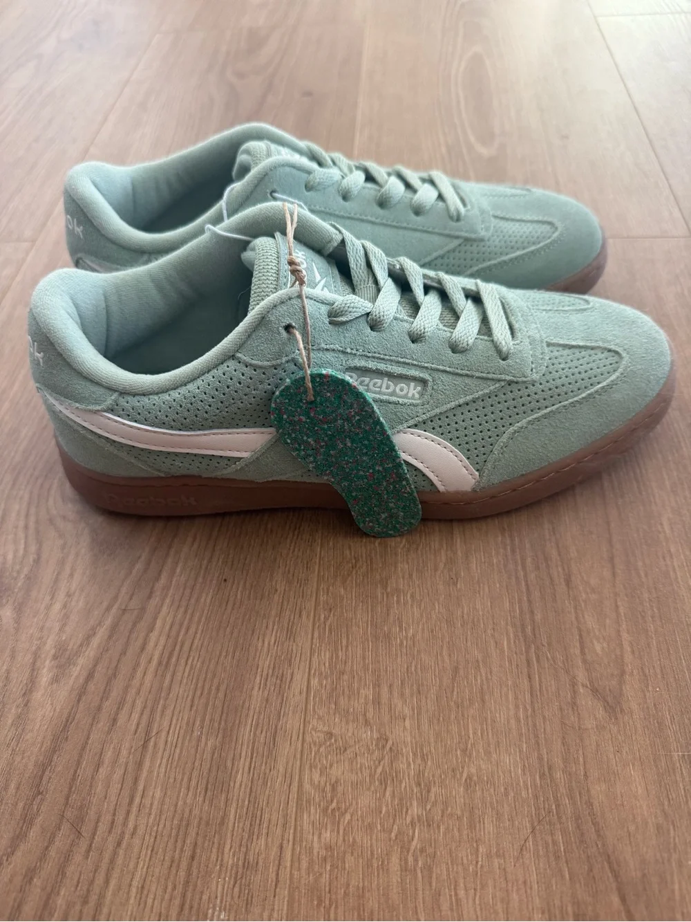 Reebok Suede Sneakers - Sage Green with Brown Gum Sole